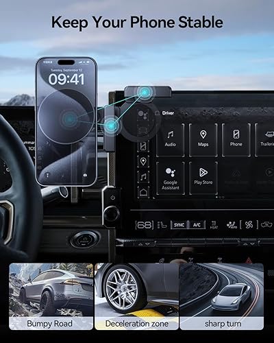 Miniatura 7 de BIXUAN Soporte magnético ajustable de 360 para GMC Hummer 2022-2026 pantalla de 13.4 pulgadas, compatible con pantalla para soporte magnético