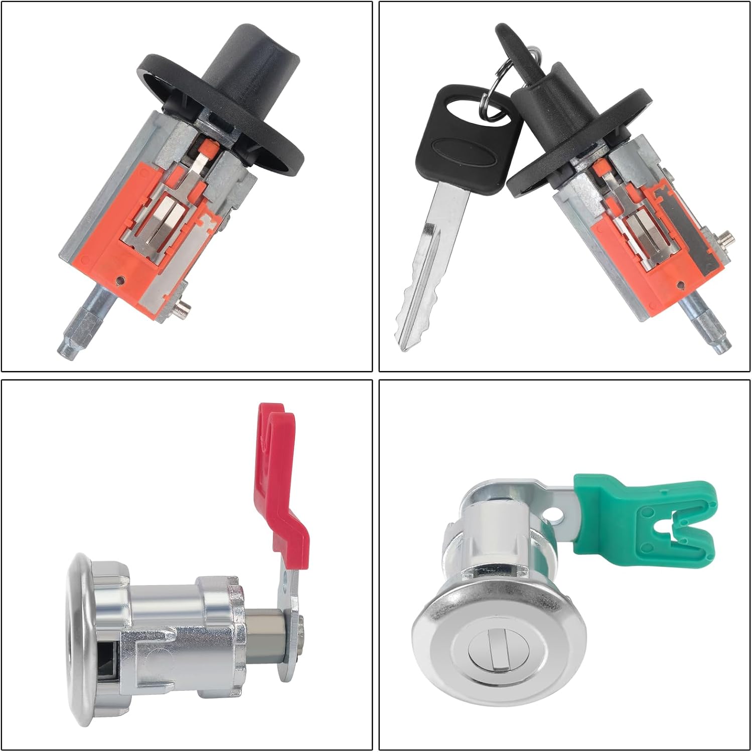 Door Lock Cylinders & Ignition Switch with Keys | Replacement for 2001-2007 Ford F150/250/350, Explorer & Lincoln Blackwood | Replace#: LC6177 + DL5885 + 322347 + 597638(No chip)