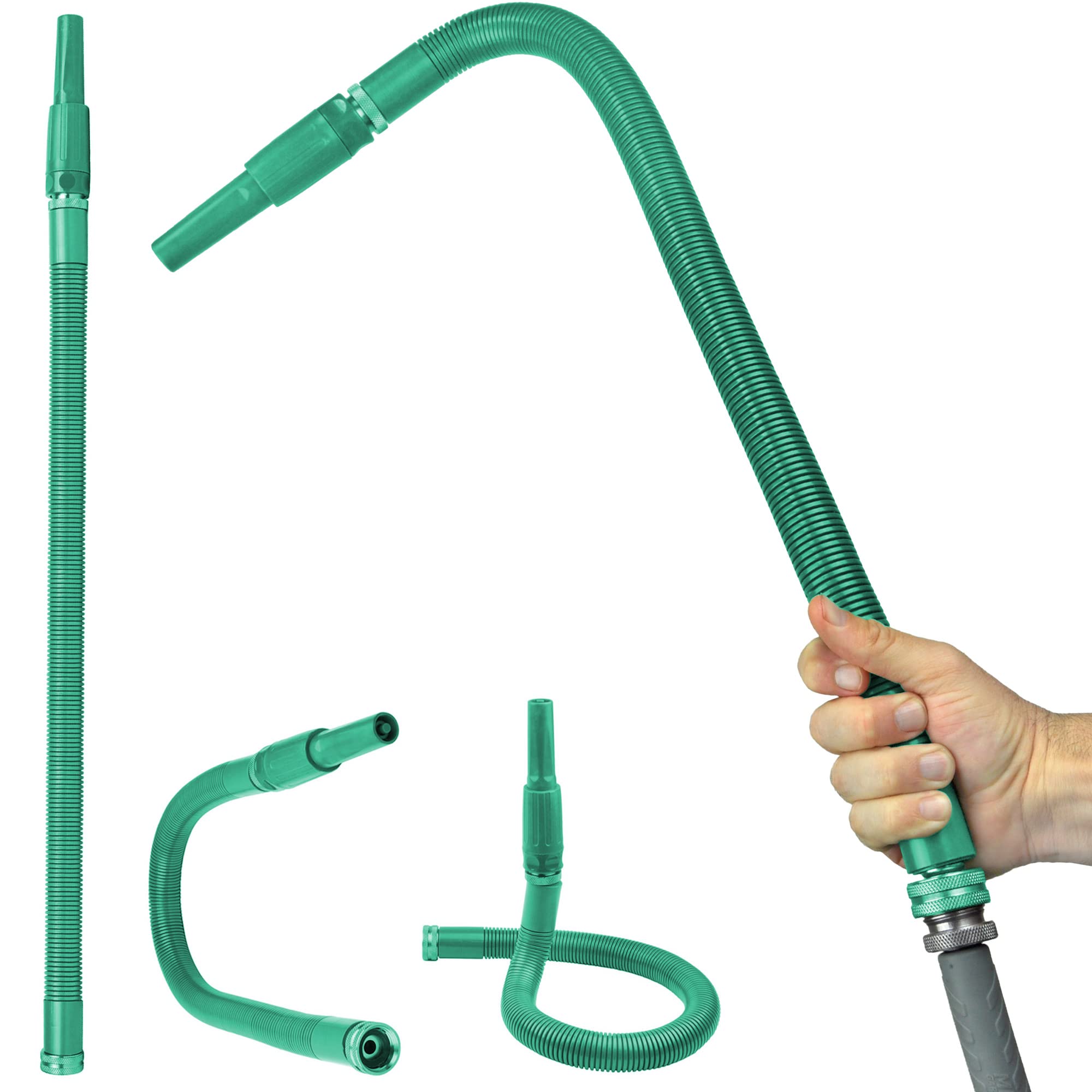 Bernini Fountains FlexEnd Watering Wand 31" Long Sprayer Wand - The Only Water Wand That Bends To Any Shape and Holds It (Jade)