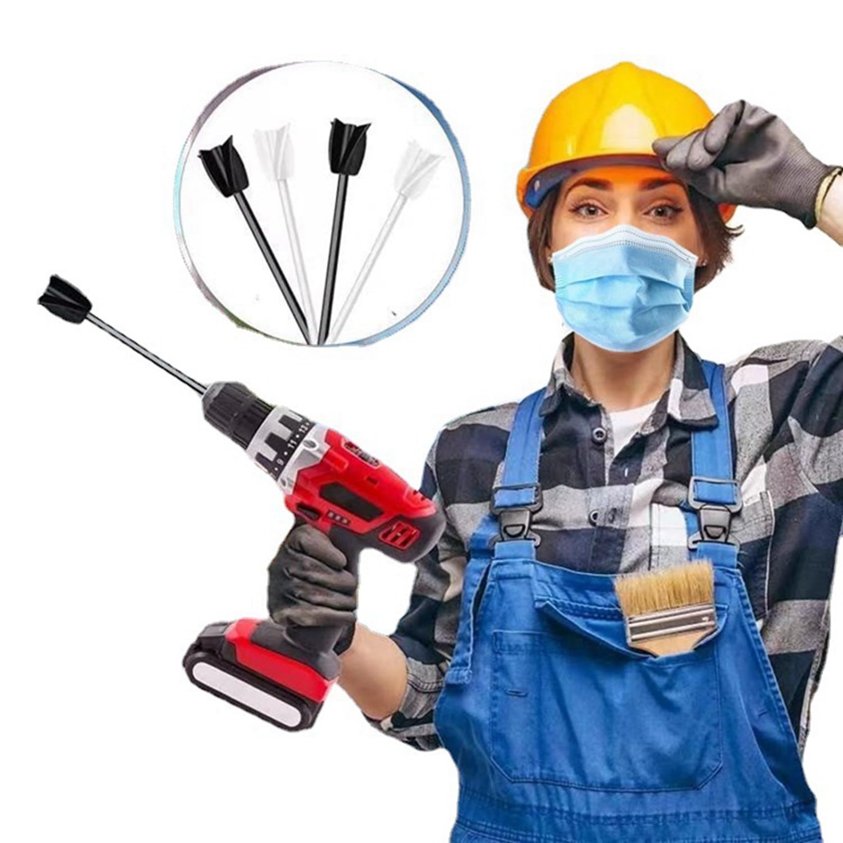 Taladro Accesorio Mezclador para Resina, Paquete de 50 Mezcladores de Resina Epoxi Accesorio Mezclador de Resina, Agitador en Espiral para Mezclar Pintura
