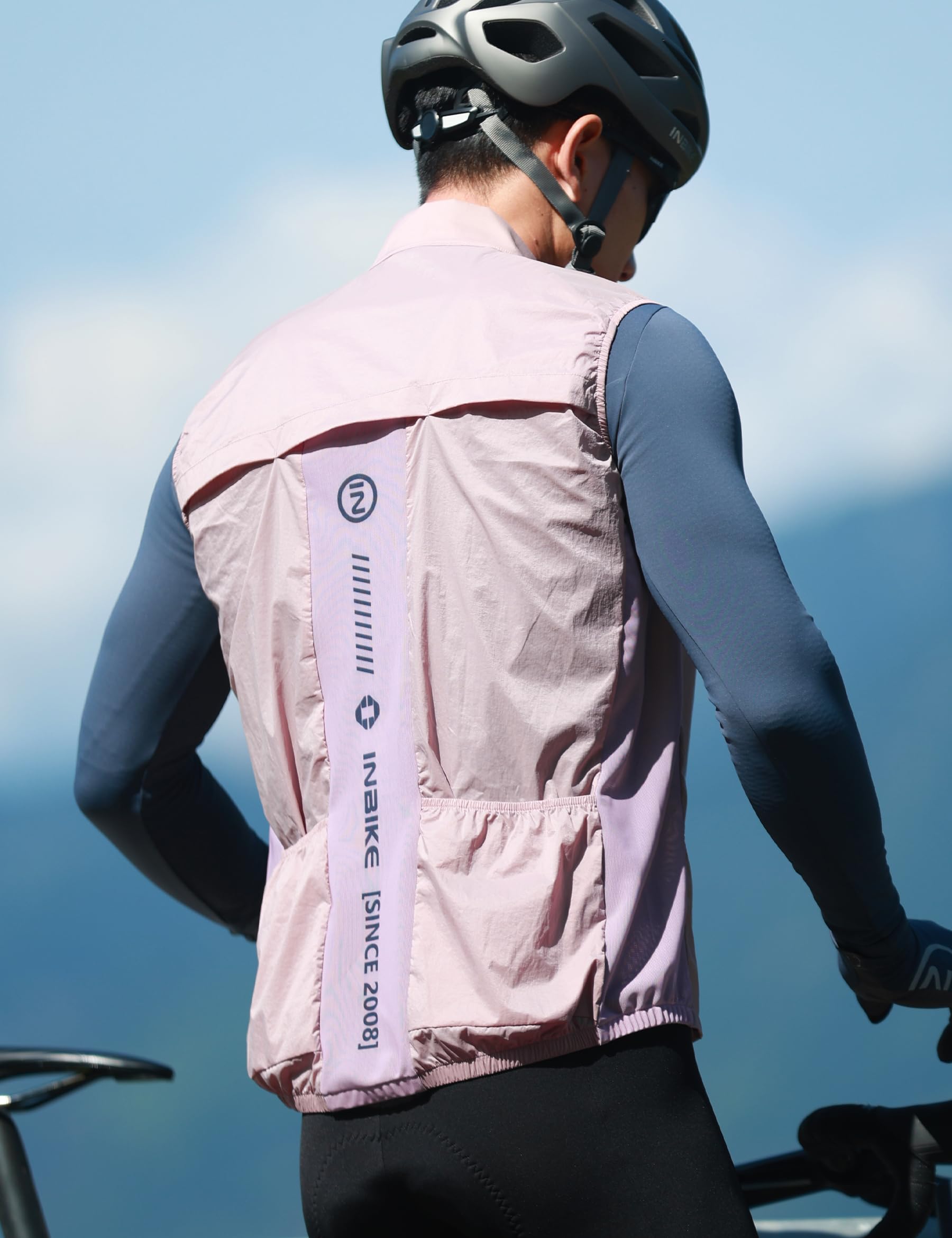 INBIKE Gilet de Cyclisme pour Homme Femme Veste de Cyclisme Sans Manches Coupe-vent Légère Gilet de Sport Respirant Imperméable Protection UV