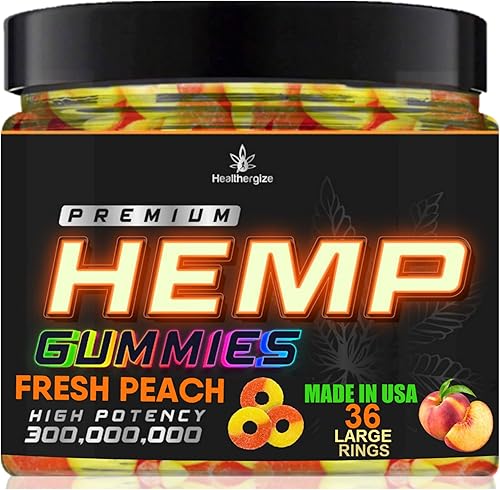 Gomitas de cáñamo, ositos de goma de anillo de melocotón, aceite de cáñamo natural para la paz y la relajación, promueve el sueño y la calma, disponible en Yaxa Guatemala