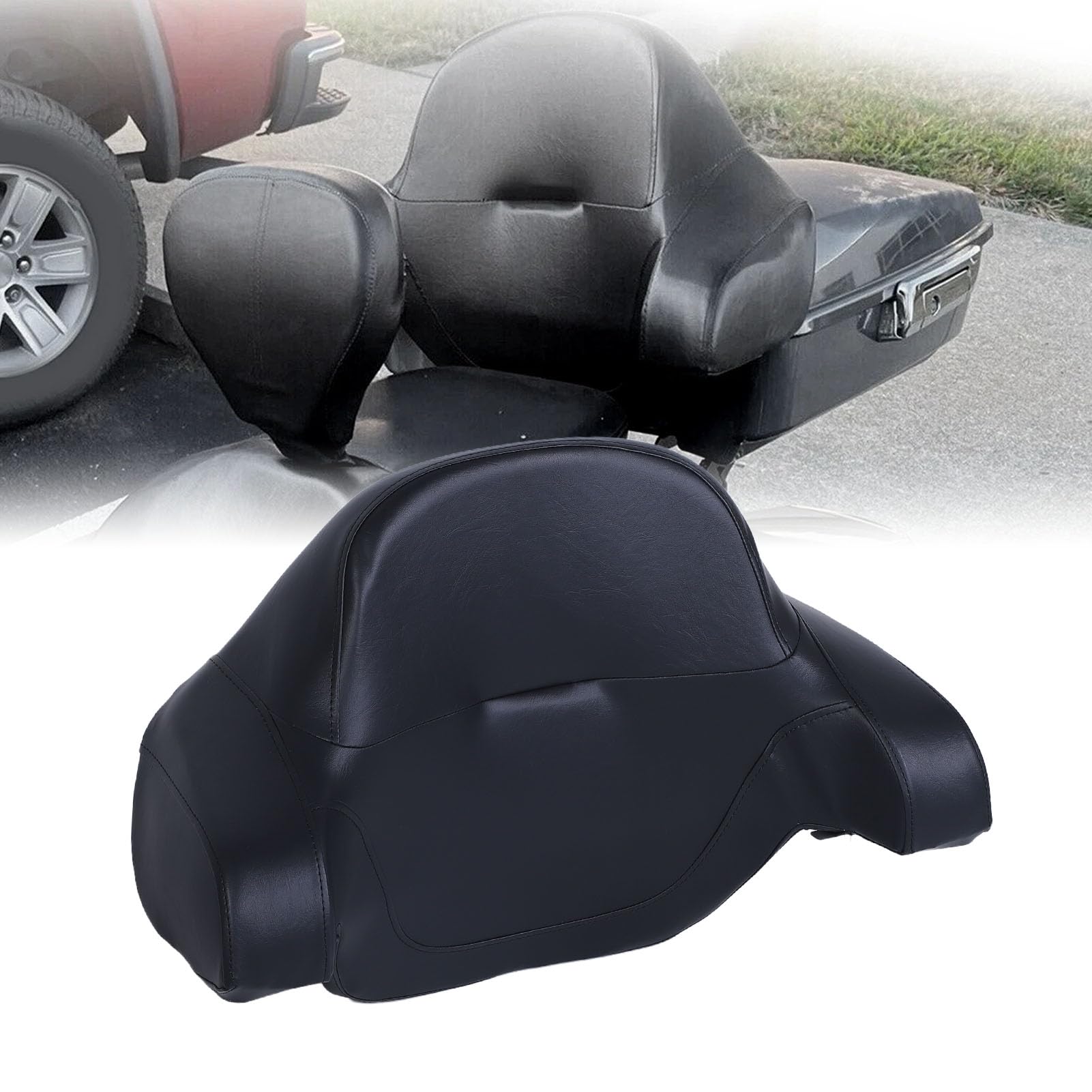 Yctze Schienale Avvolgente per Moto, Cuscino Schienale per Bauletto in Pelle PU con Supporto Curvo Laterale, Impermeabile Facile da Pulire, for Moto da Turismo Dal 2014 in Poi con
