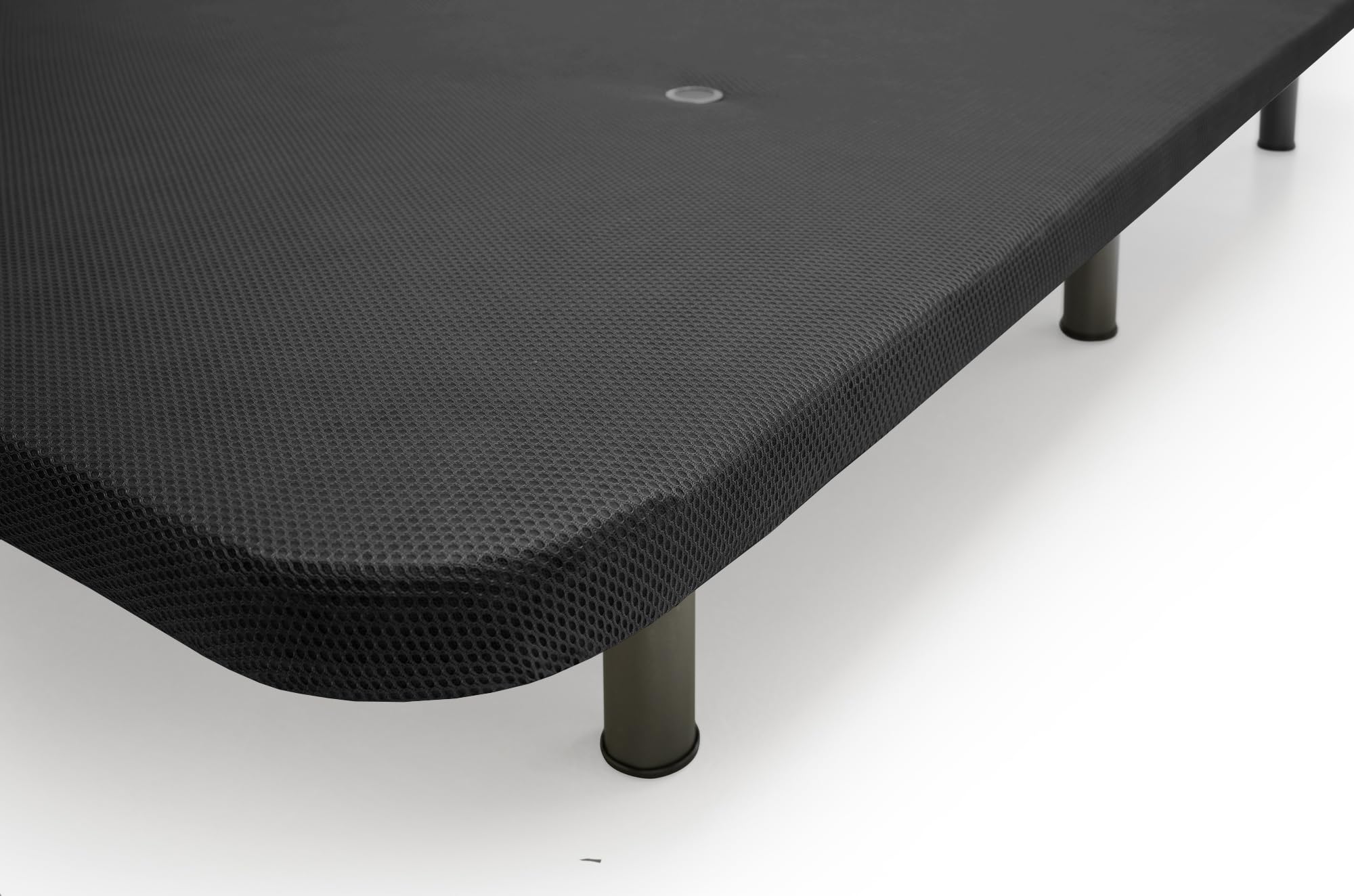 HOGAR24 ES - Base Tapizada en Color Negro - Tejido 3D Transpirable - Estructura Reforzada - Estabilidad y Durabilidad - Incluye Juego de 6 Patas de 32 cm - Medida: 135x190 cm