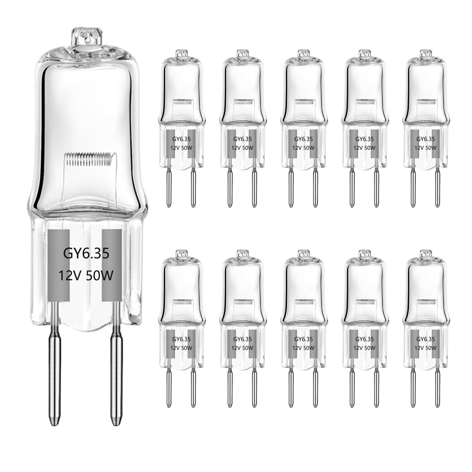 VINBE 50W GY6.35 Halogen Light Bulb, T3, Bi-Pin Bulb for Under Cabinet Lights Landscape Lights, Wall Sconces, Track Lighting