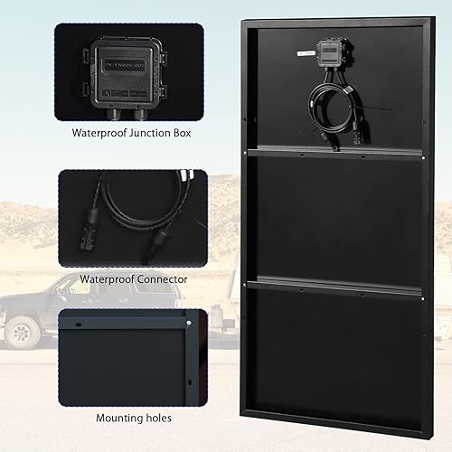 Miniatura 3 de Kit de panel solar de 12 V, 200 W, módulo fotovoltaico monocristalino ligero de 100 vatios con controlador de carga de 20 A, alimentación fuera de