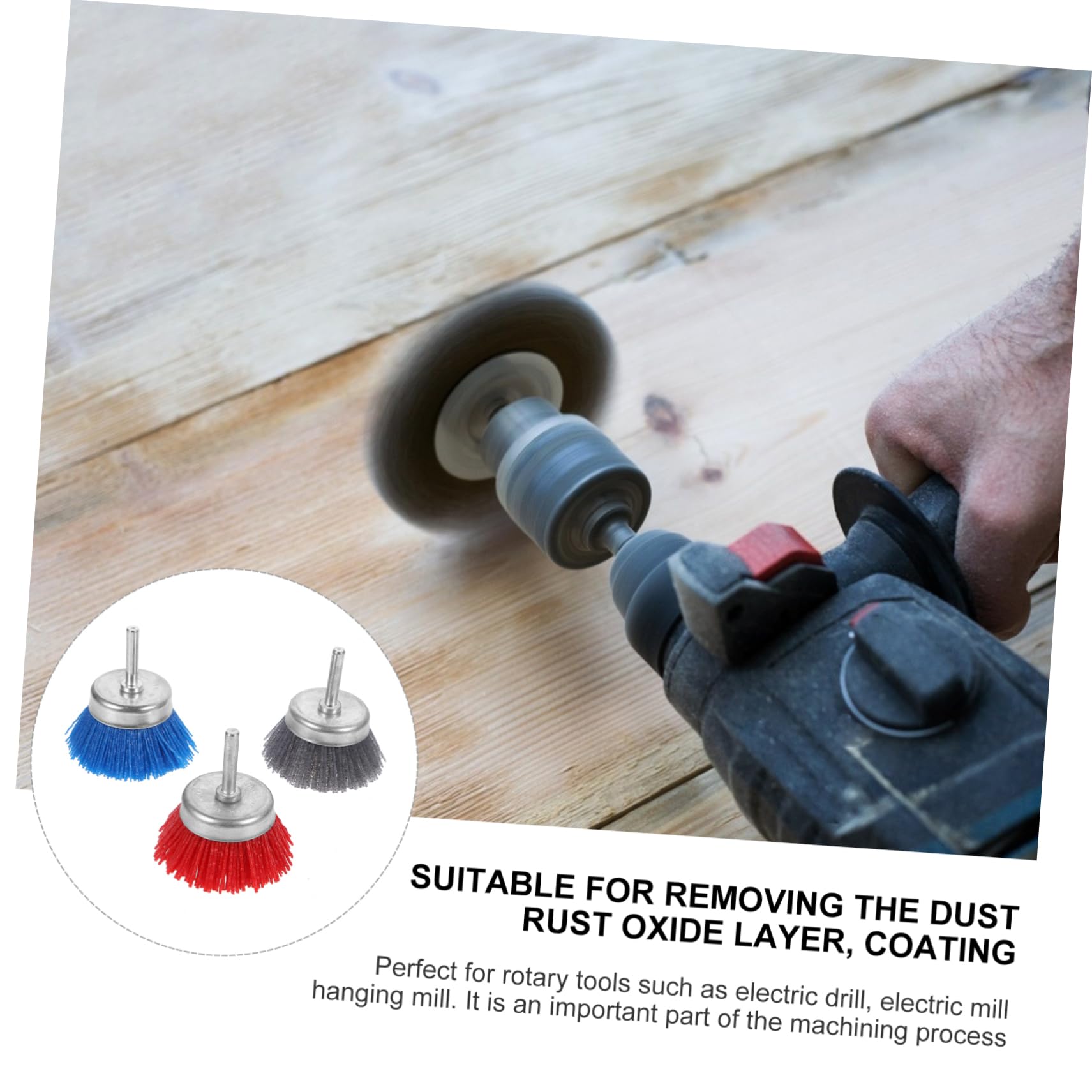 Cabilock 3Pcs Grinding Brush Polishing Wheel Polishing Tool for Furniture Cleaning Buffing and Derusting Efficient Grinding Brush for and Stripping Residue