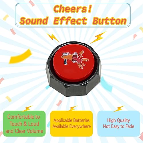 Miniatura 3 de MMGGAISH Altavoz - Efectos de sonido de bocina de aire y DJ, emoji divertidos y botones extravagantes