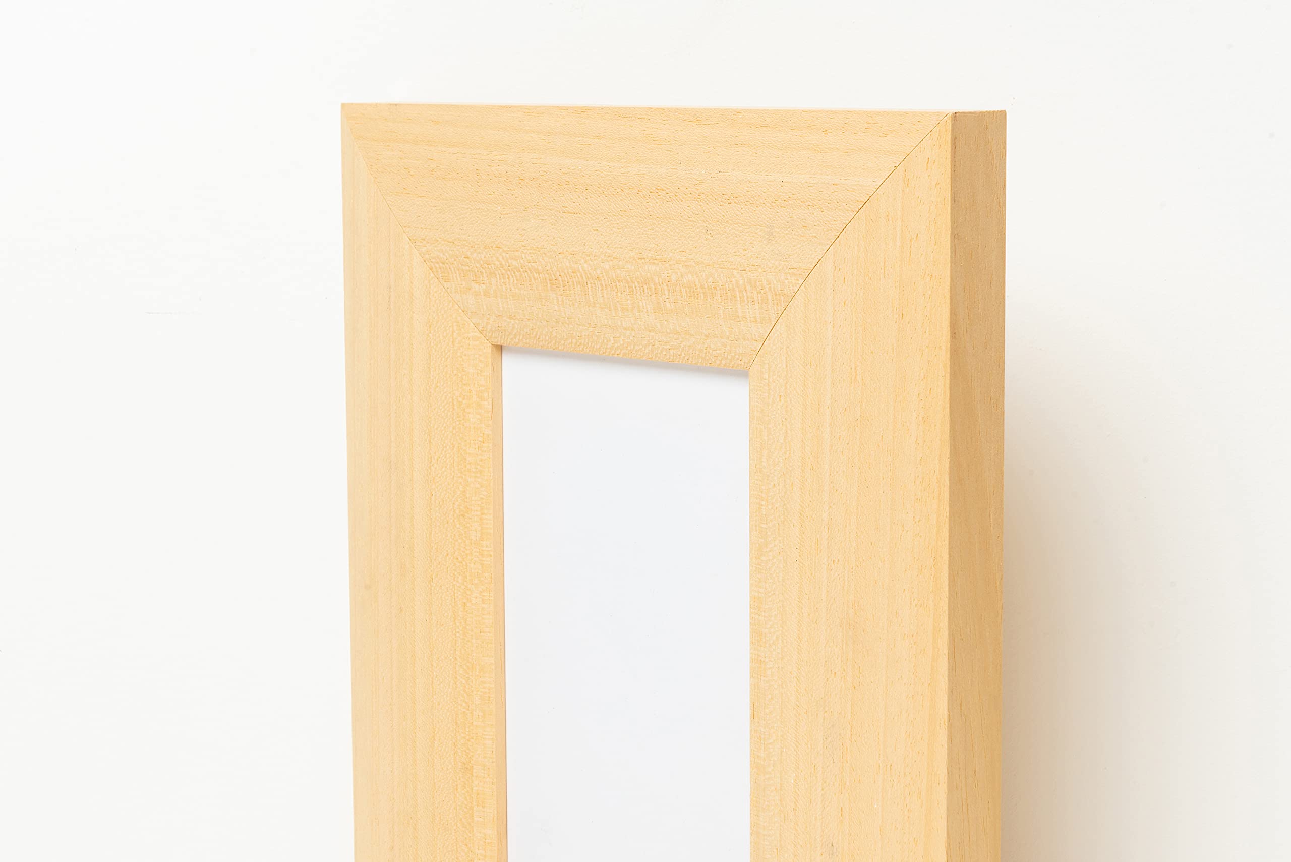 Wallazz Cornice Portafoto in Legno Pregiato Grezzo Certificato FSC® - Made in Italy - Vetro Sintetico Infrangibile Crilex - Design Italiano e Qualità Artigianale, 50x60cm Naturale