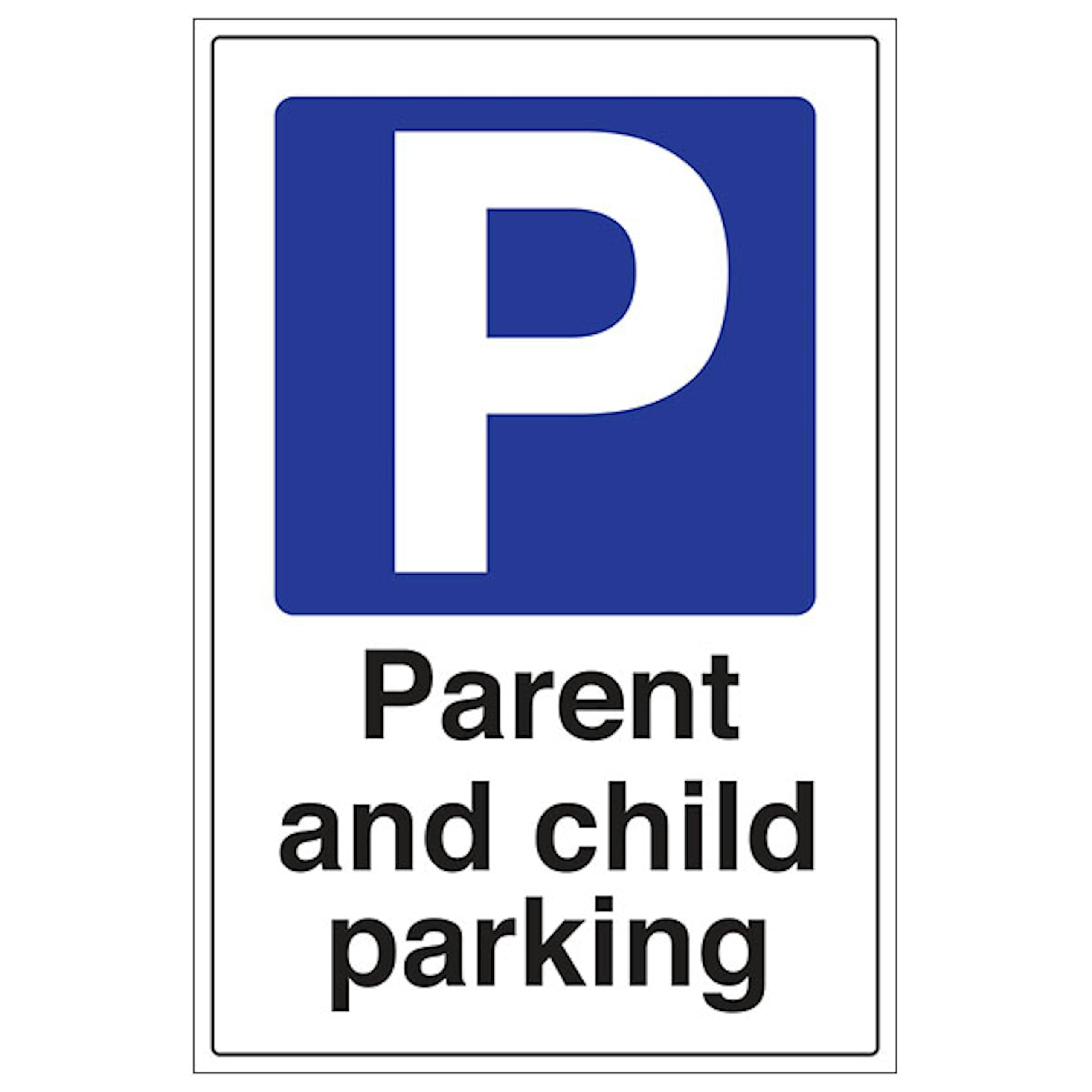 V Safety Parent And Child Parking - Portrait 400 x 600 mm - 3mm Reflective Aluminium Composite Safety Sign