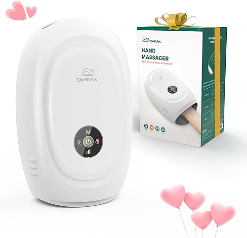 Snailax Regalos para mamá, papá, mujer y hombre, masajeador de manos con calor, compresión, vibración, máquina de masaje de manos con 3 niveles de