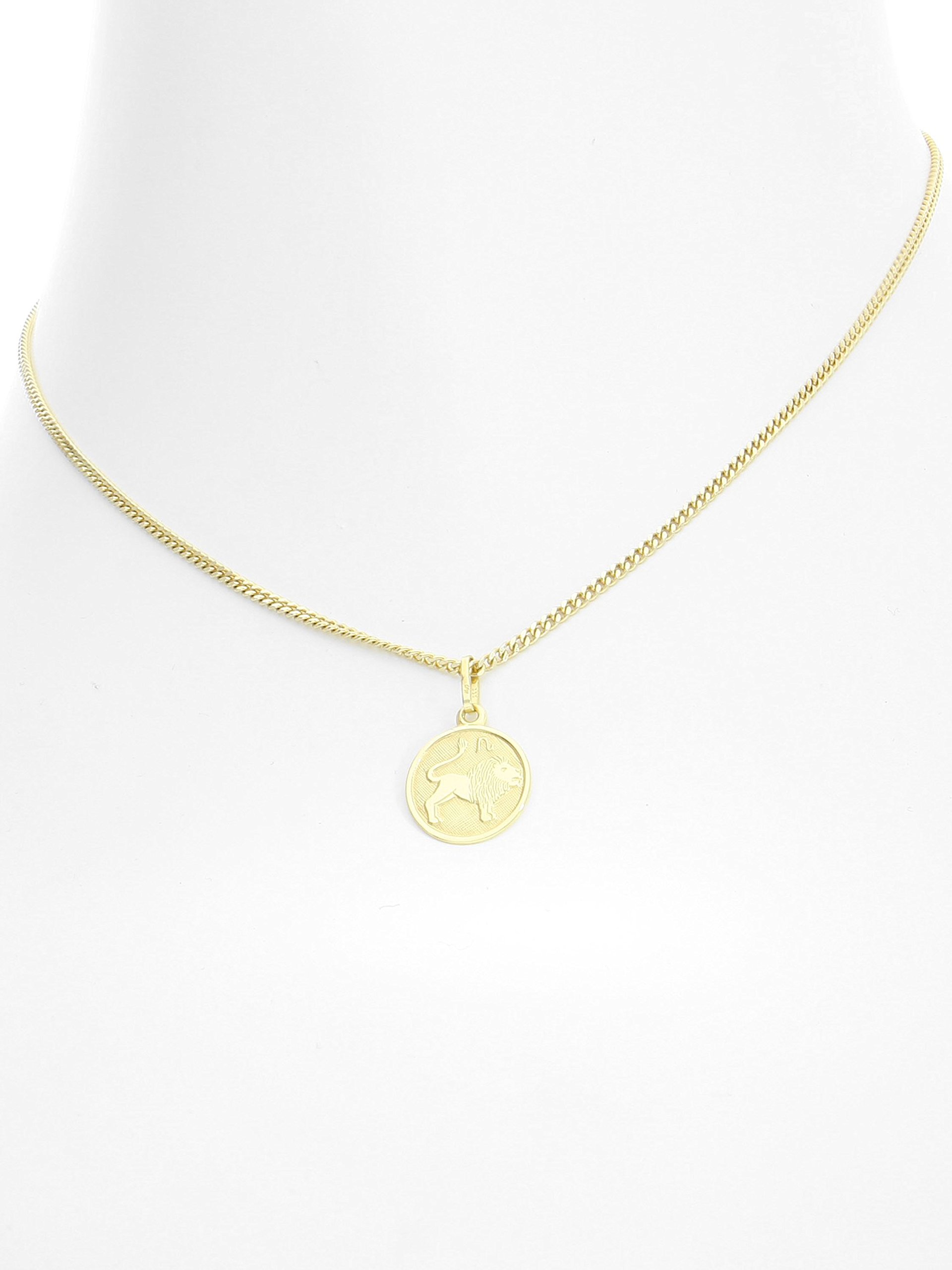 My Gold Damen Kinder Anhänger Sternzeichen Gold 333 (Ohne Kette) Echtes Gelbgold (8 Karat) Ø 12mm Mini Rund Tierkreiszeichen Zodiac round