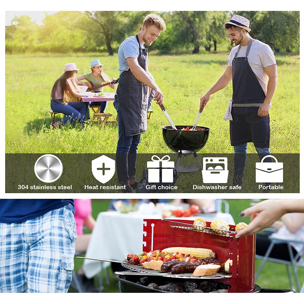 Set per barbecue Spatola per barbecue Spatola per barbecue Attrezzo per barbecue all'aperto Set per barbecue Teppanyaki - Set per griglia in acciaio inossidabile per impieghi gravosi in valigetta per