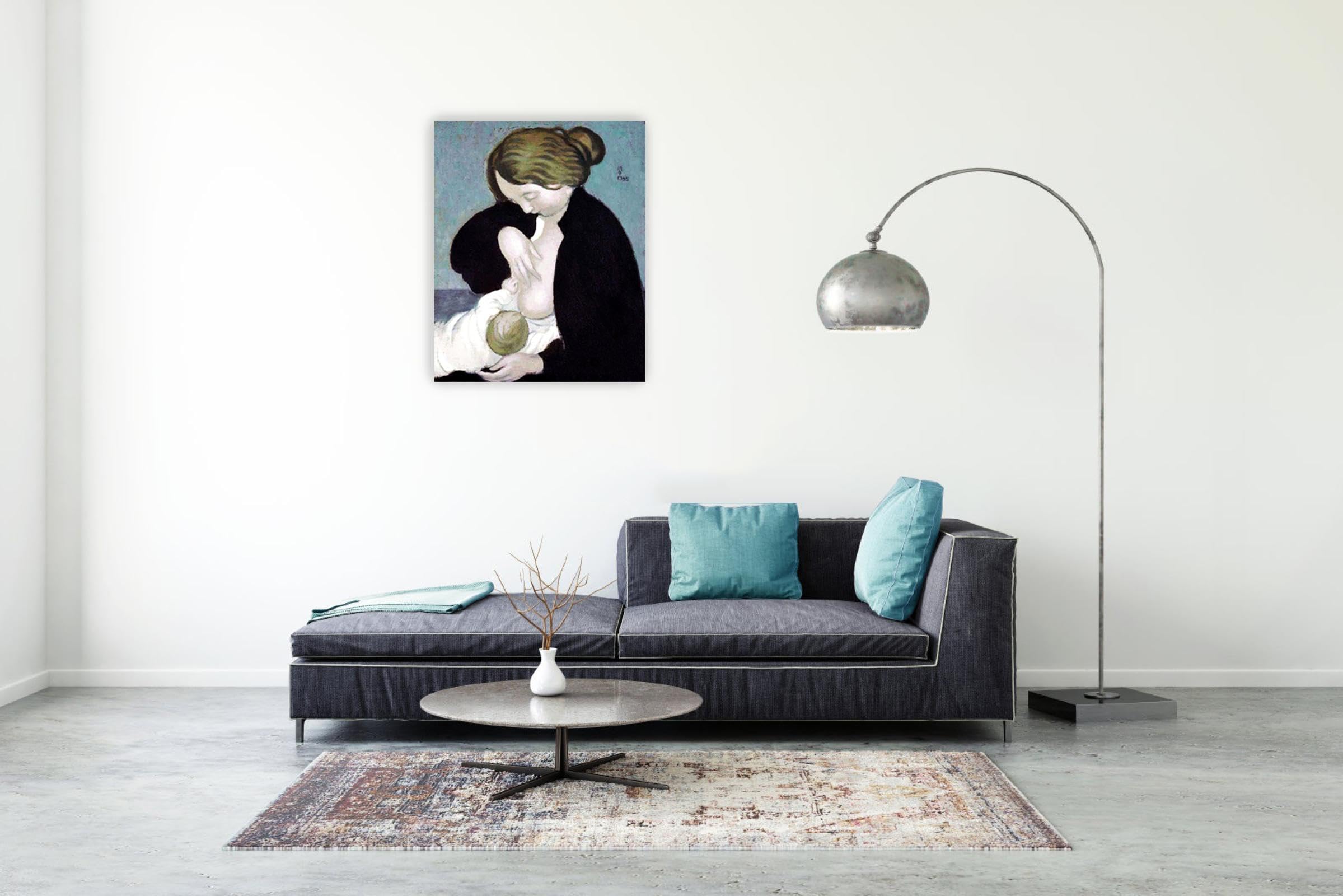 Matka i dziecko, Maurice Denis, wydruki, słynny plakat reprodukcje obrazów olejnych, druk Giclee na płótnie - klasyczne płótno, obrazy ścienne do dekoracji salonu, 30 x 40 cm, oprawione