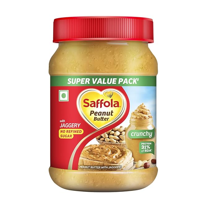 Saffola Peanut Butter Crunchy| High Protein Peanut Butter | Only Jaggery, No Refined Sugar, 850g/900g at Rs. 189