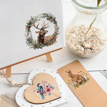 WANDIC 3 Sheets Rub On Transfer Sticker, Animals Theme Stickers for DIY Scrapbooking Photo Albums furniture,5.9 * 11.8in