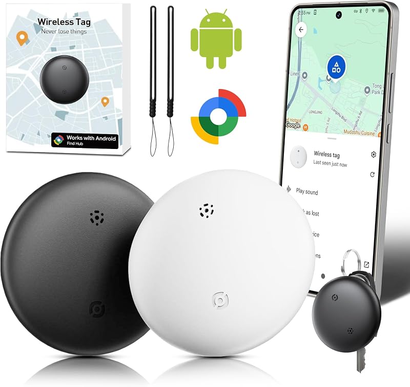 Etichetă de localizare inteligentă prin Bluetooth TDTOD pentru chei și bagaje, compatibilă cu Android prin aplicația Find Hub, rezistentă la apă IP66