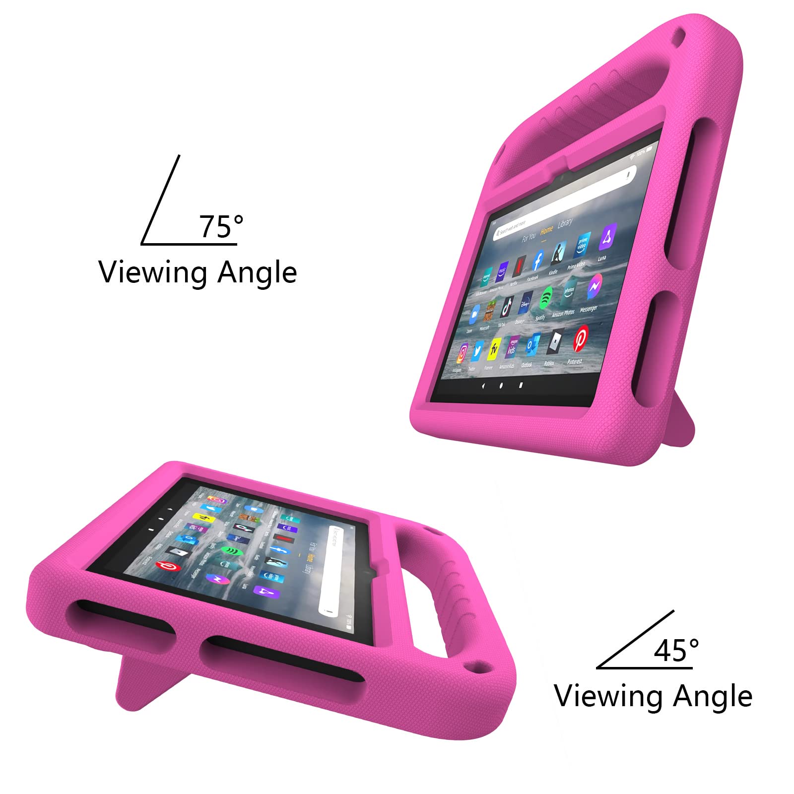 Custodia Antiurto Per Amazon Fire 7 HD 7 (12a Gen 2022) Per Bambini - Con Manico E Copertura EVA