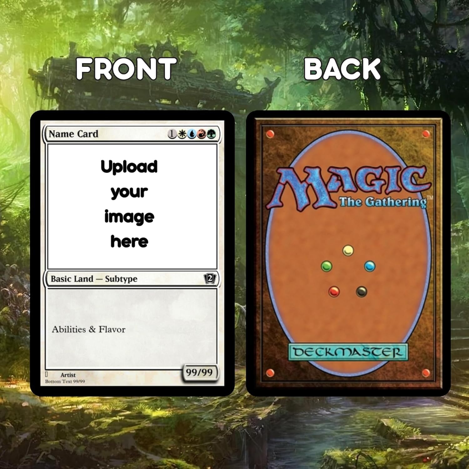 Personalized Magic The Gathering MTG Card – Custom Magic Trading Card, Create Your Own Couple Cartoon Art Card, Unique Wedding Gift, for Couples (Hybrid Style)