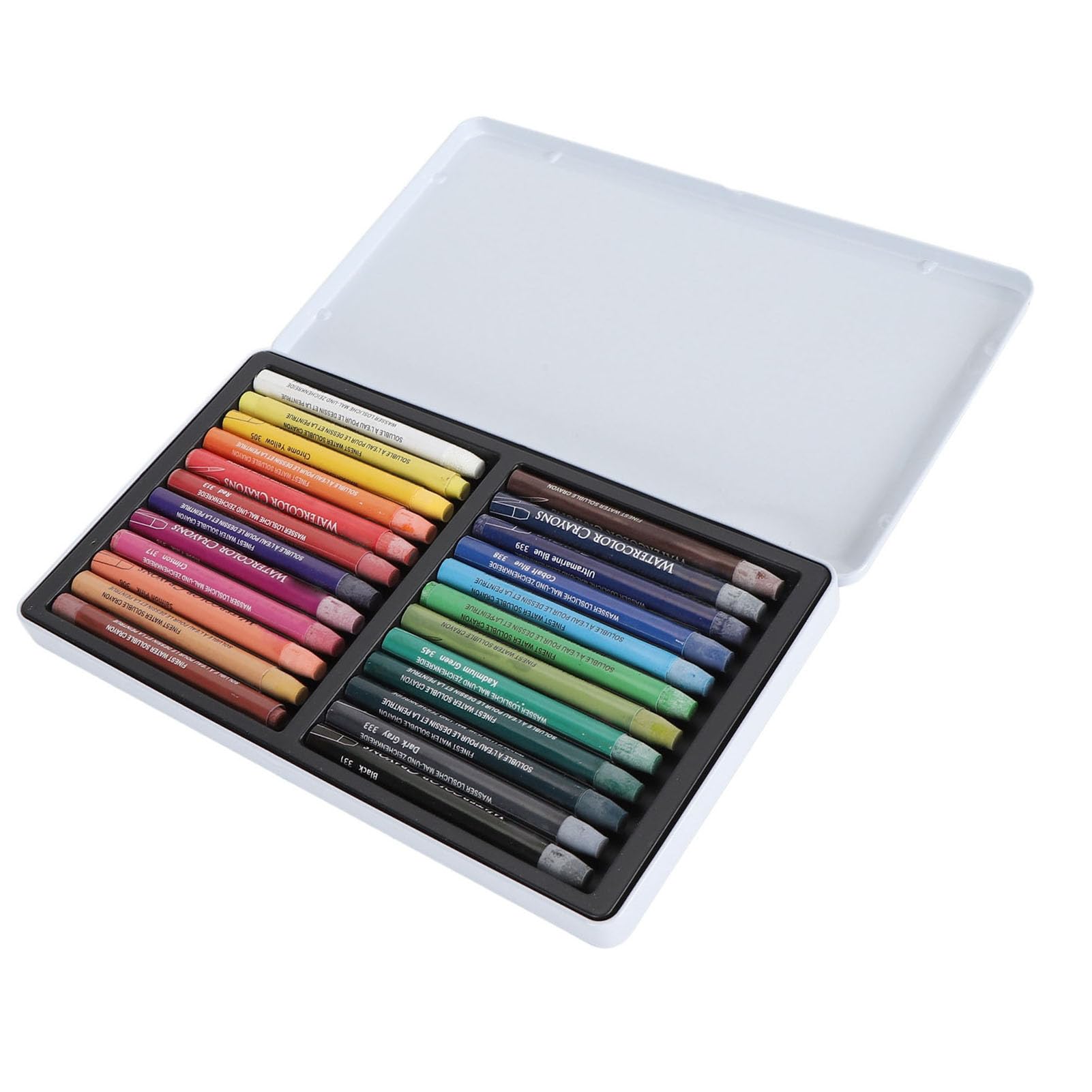 CHICIRIS Ensemble de Crayons Aquarelle Professionnels, Bâtons de Crayons Solubles dans L'eau, Soyeux, Portables, pour Artistes de âges, 12/24/36 Pièces (24 couleurs)