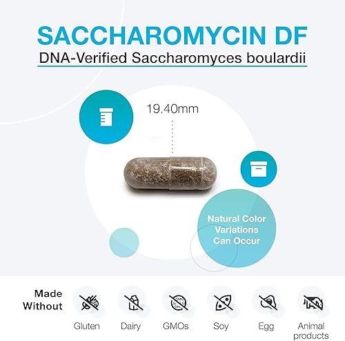 Miniatura 3 de XYMOGEN Saccharomycin 10B - Saccharomyces boulardii resistente a los ácidos del estómago, verificado por ADN, probióticos de levadura sin lácteos