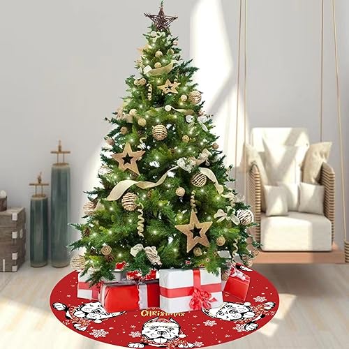 Miniatura 5 de Falda de árbol de Navidad, falda roja para árbol de Navidad Pitbull de invierno, 48 pulgadas, para decoración de interiores y exteriores