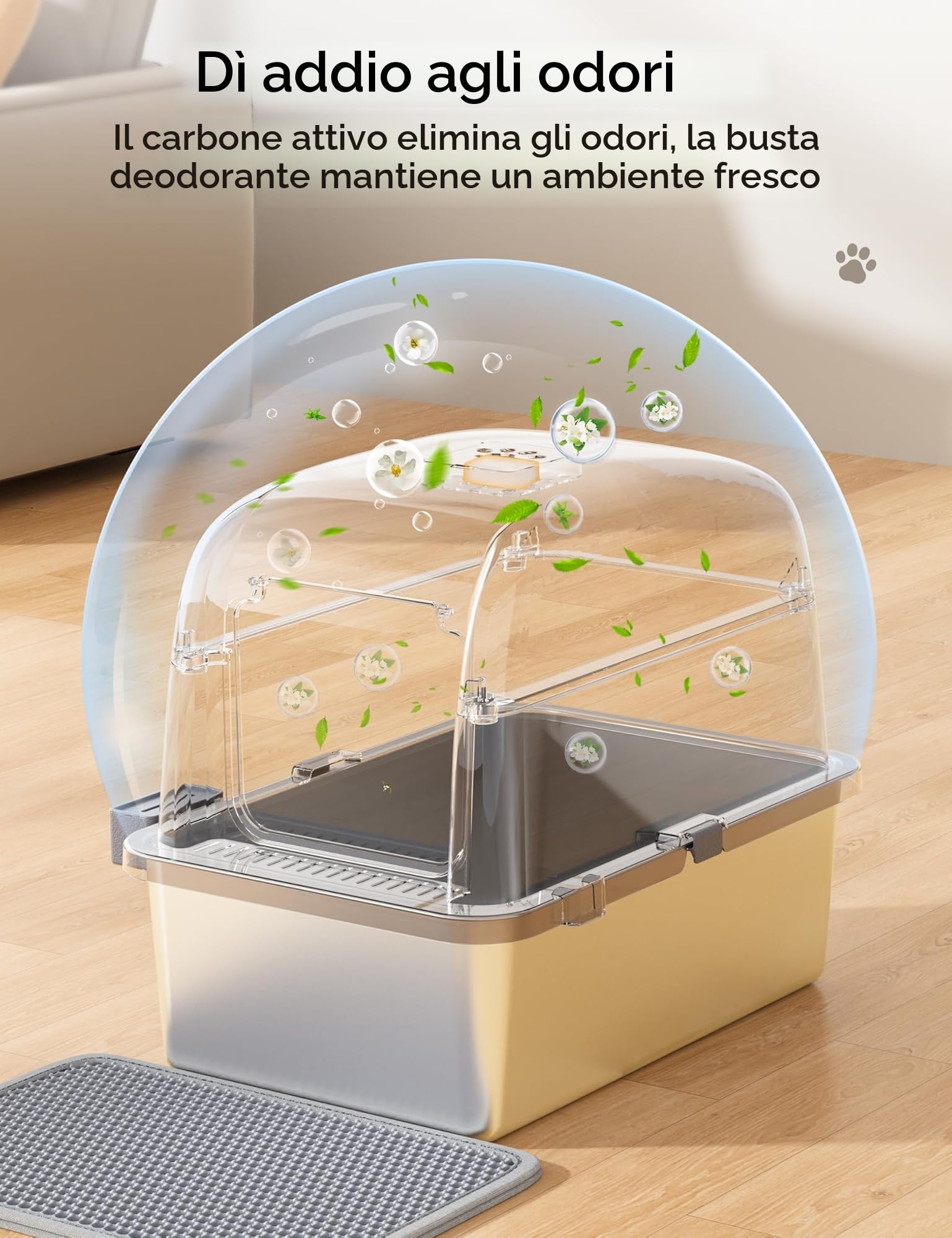 Meowant Lettiera Gatto in Acciaio Inox, Lettiere XXL, Nascosta Design Chiuso, Toilette Grande per Gatti di Grossa Taglia, Antiaderente, a Prova di Perdite, Staccabile e Facile da Pulire, Grigio