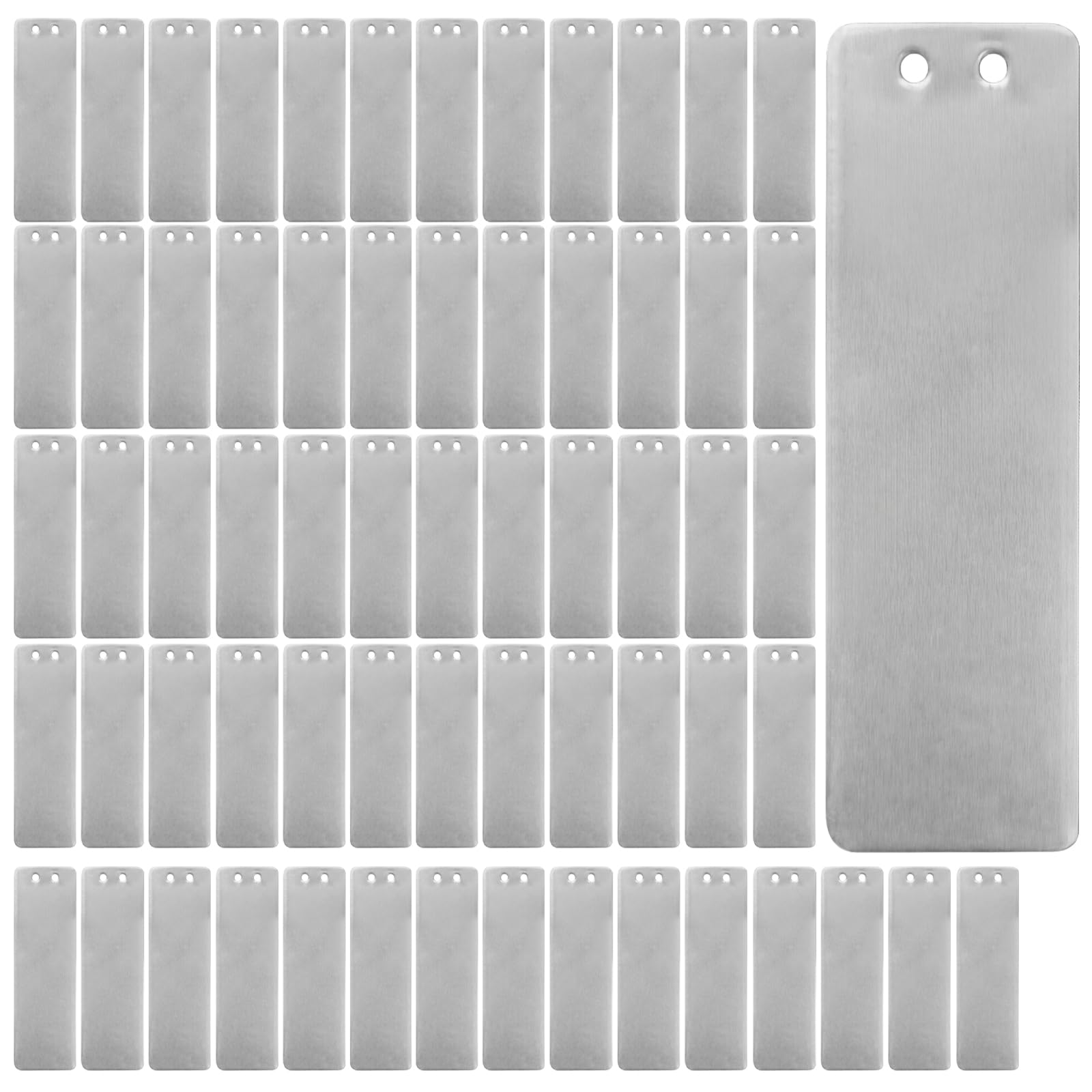 100 szt. etykiet na rośliny do ogrodu na zewnątrz, wodoodporne aluminiowe etykiety do roślin ogrodowych, metalowe znaczniki z dwustronną powierzchnią do pisania, łatwe do powieszenia, 8,2 x 2,5 cm