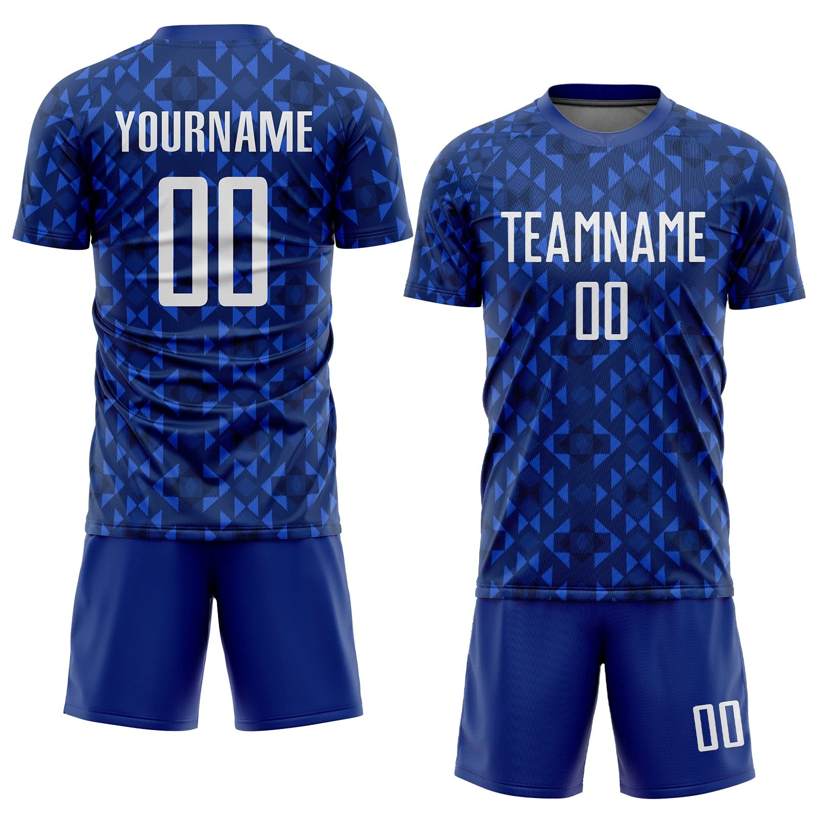 Generic Custom Soccer Jerseys for Men Women Youth Kids, Royal and White Personalized Soccer Jersey Printed Name Number Logo Mens Clothing
