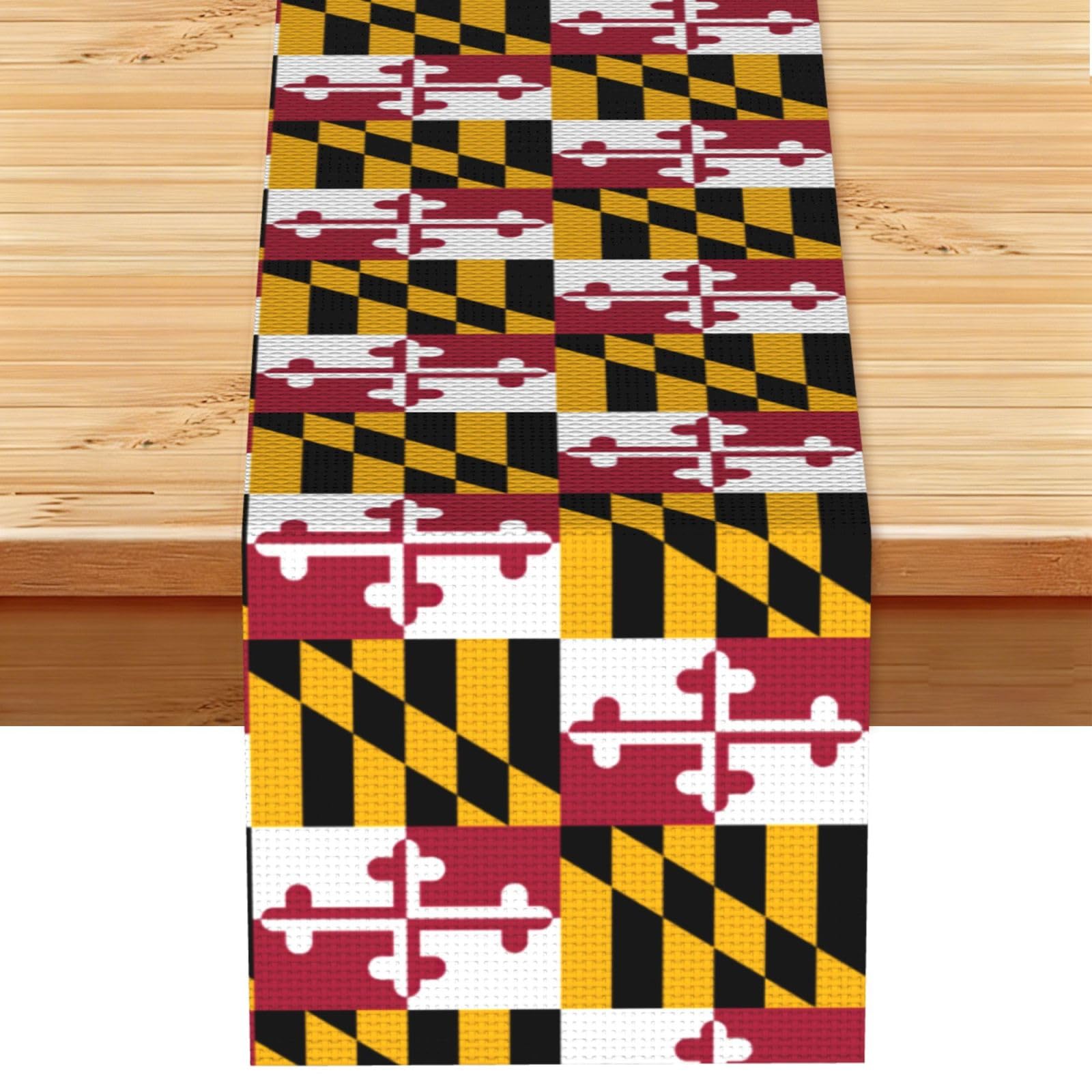 Maryland State Flag Multi Purpose Table Runner for Home Decor, Printed Table Cloth for Kitchen Table, Countertops & Dining Area