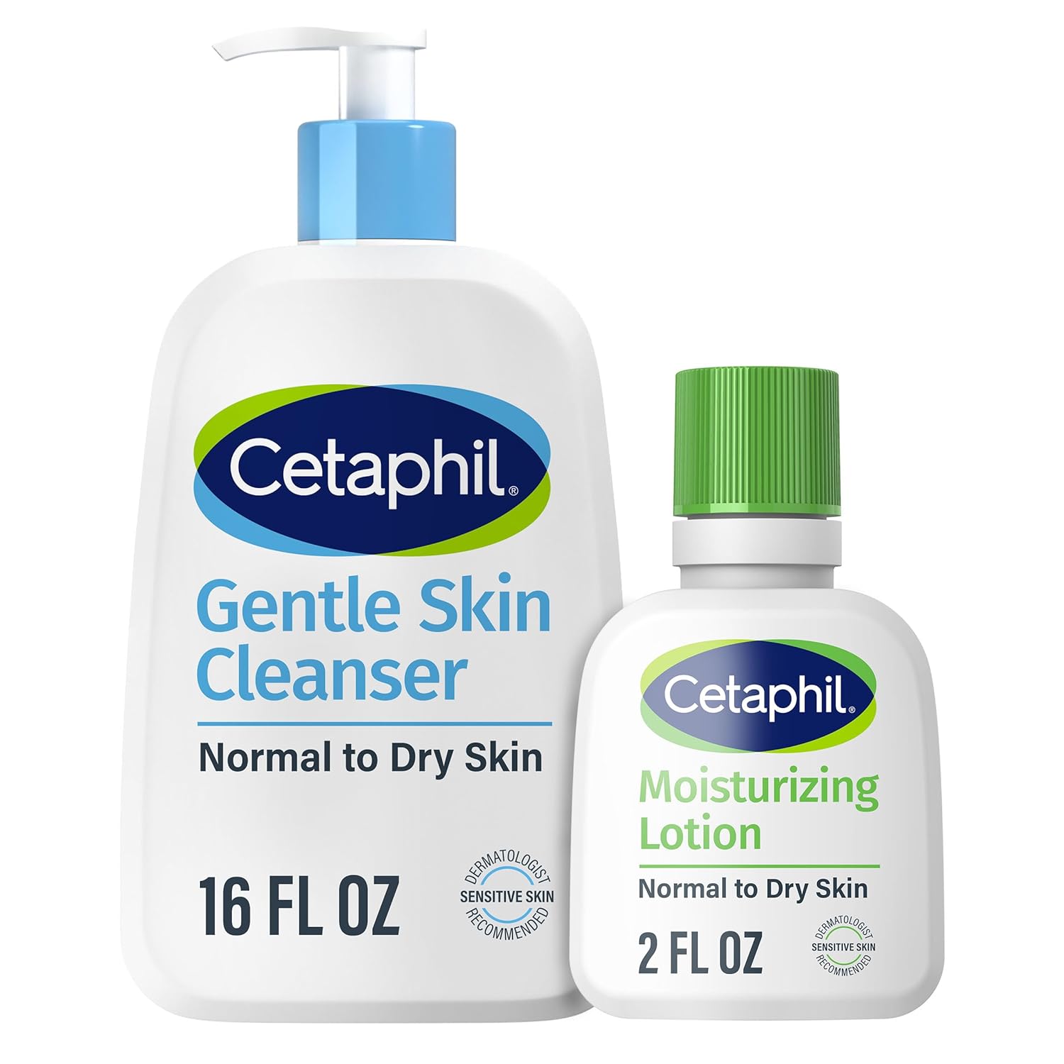 Cetaphil Face Wash, Hydrating Gentle Skin Cleanser for Dry to Normal Sensitive Skin, 16 oz + Travel Size Moisturizing Lotion 2 oz 16oz (Pack of 1) - Image 1 of 10