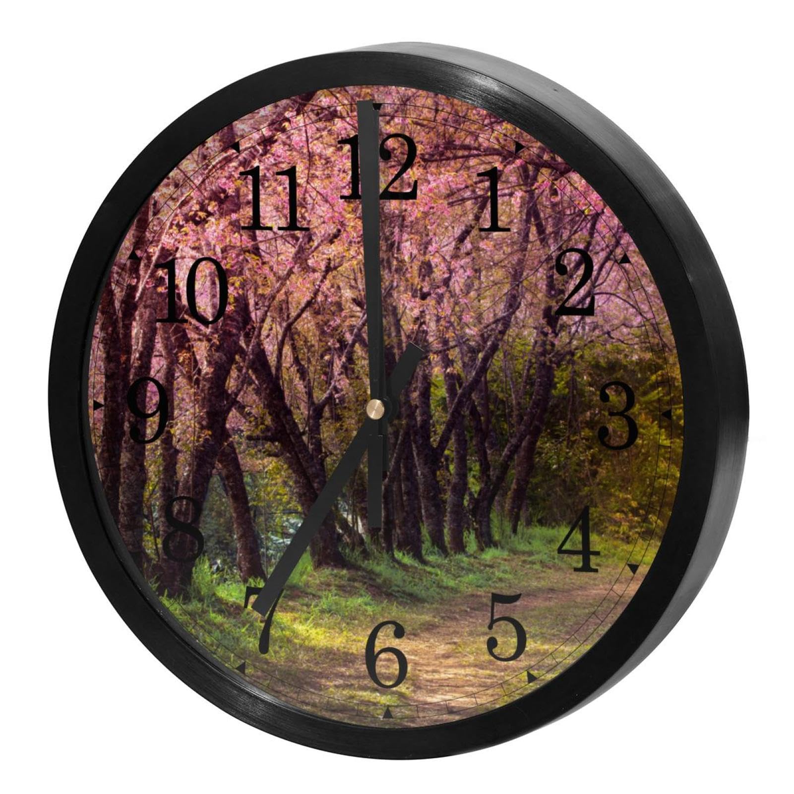Horloge murale sans tic-tac ronde à quartz rose pour un sommeil calme