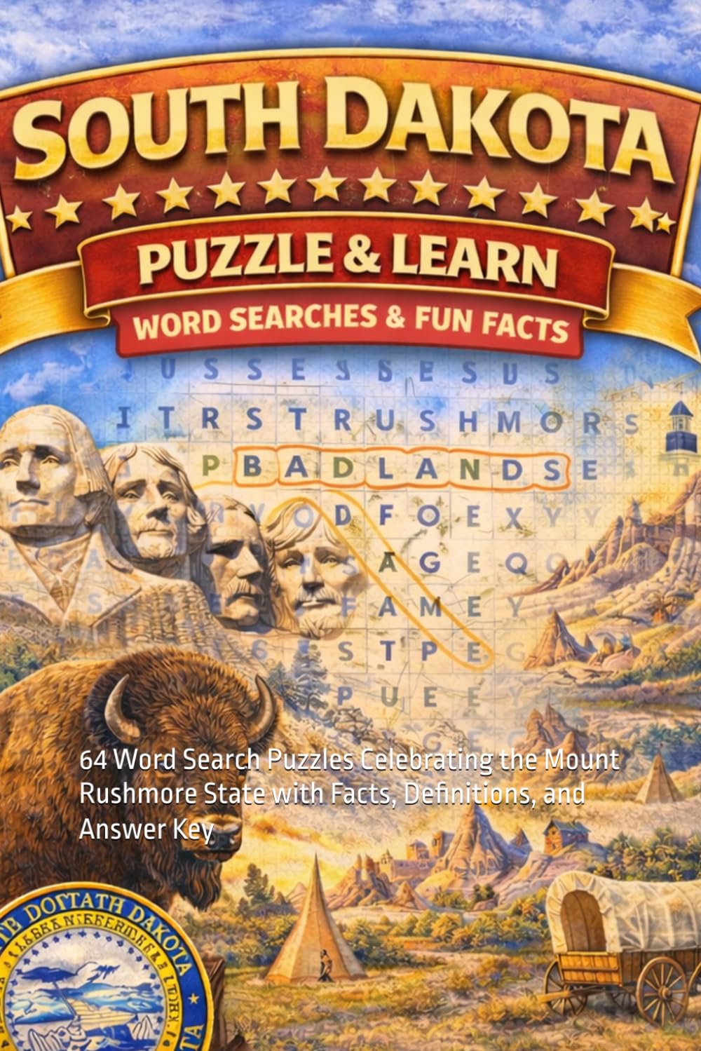 South Dakota Word Search Puzzle and Learn: 64 Word Search Puzzles Celebrating the Mount Rushmore State with Facts, Definitions, and Answer Key (Ultimate States Word Search and Learn Collection)