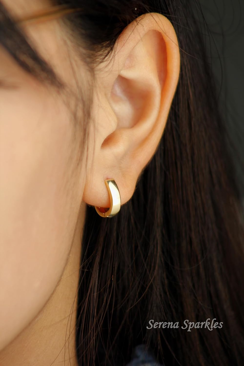 10k Solid Gold Earrings - Serena Sparkles - Image 3