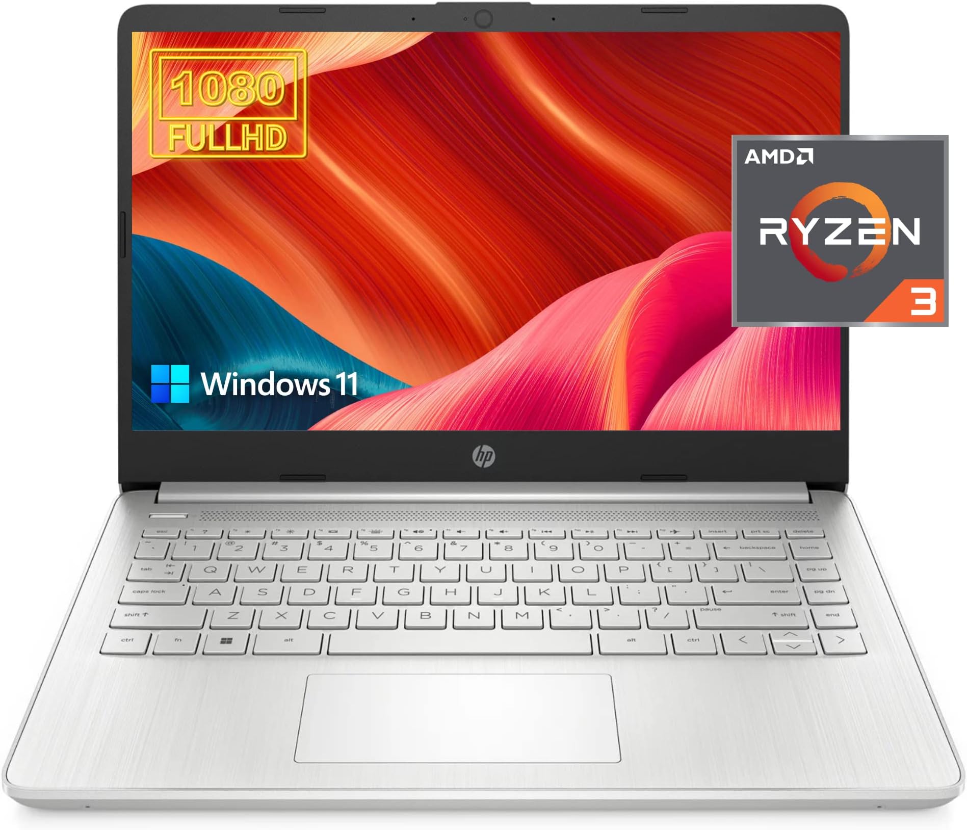 HP 14 Laptop for Productivity and Entertainment,14" FHD Display, 16GB RAM, 1TB SSD, AMD Ryzen 3 Processor Upto 3.5GHz, Type-C, HDMI, Fast Charge, 10 Hrs Long Battery Life, Windows 11