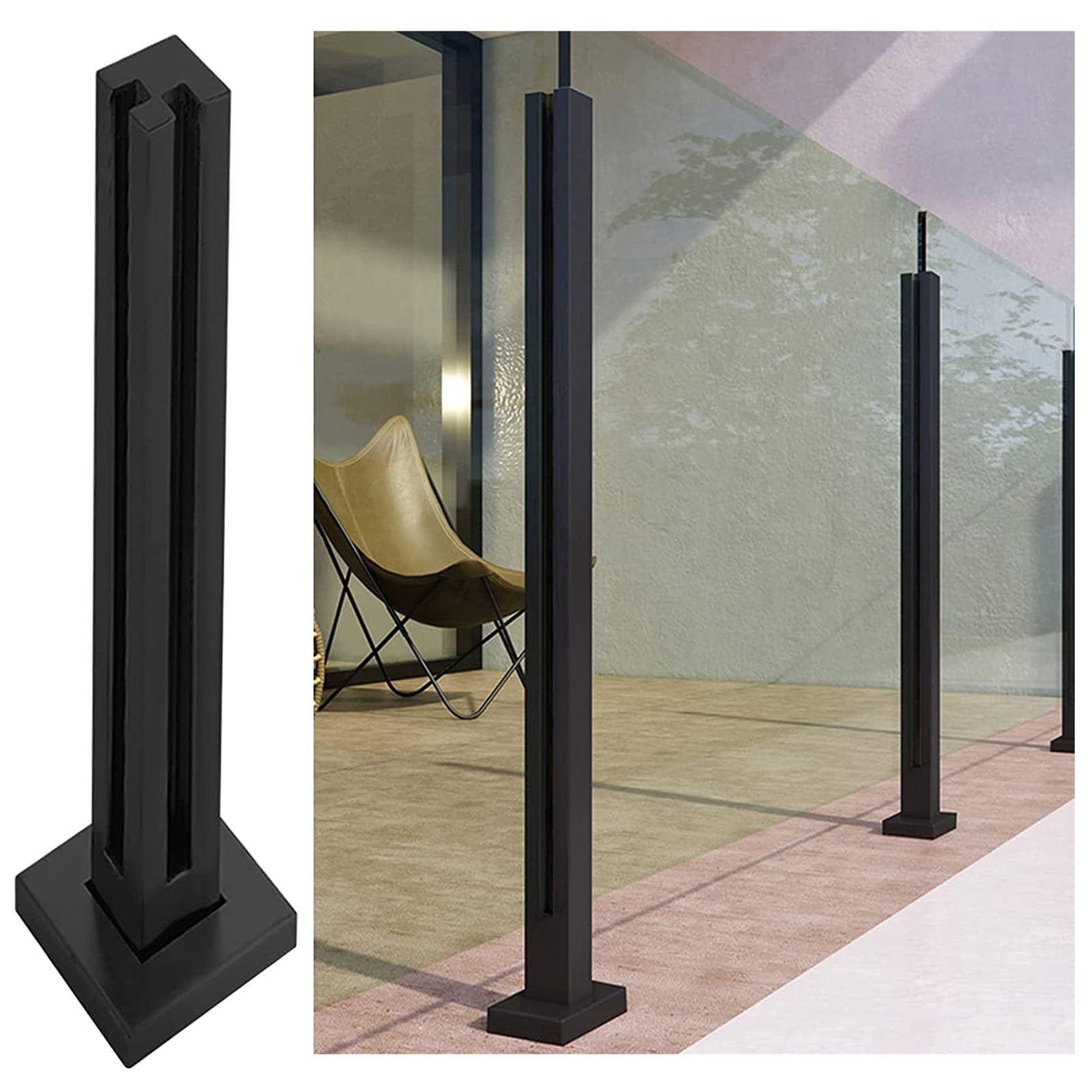 Garde-corps en verre avec poteau de balustrade pour main courante de clôture