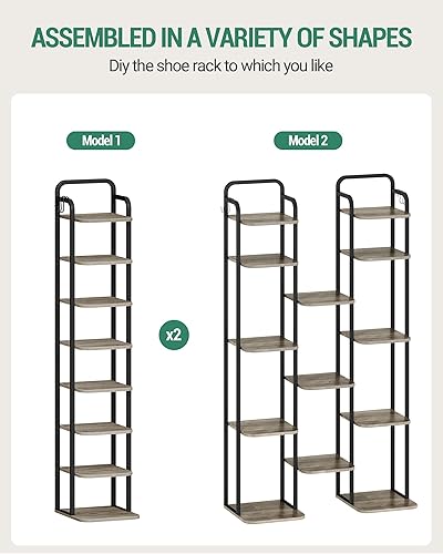 Miniatura 5 de Hzuaneri Zapatero vertical, estantes para zapatos, organizador de zapatos de madera para armario, entrada, torre de zapatos para espacios pequeños,