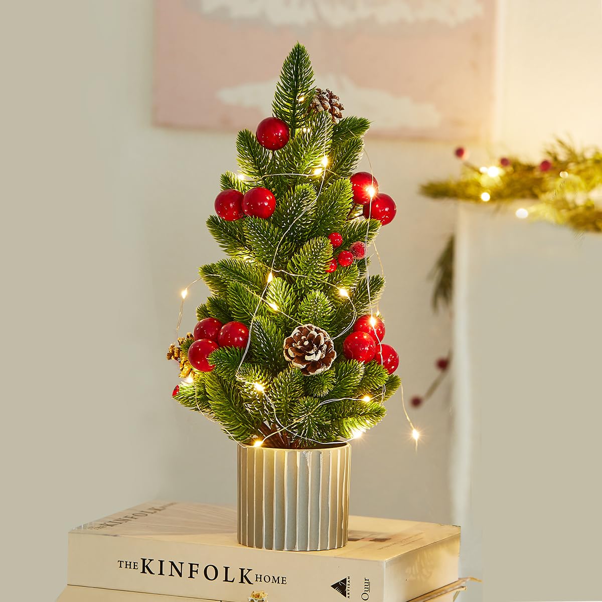 Árbol de Navidad Pequeño Clásico Decoración de Mesa (Red Pine)