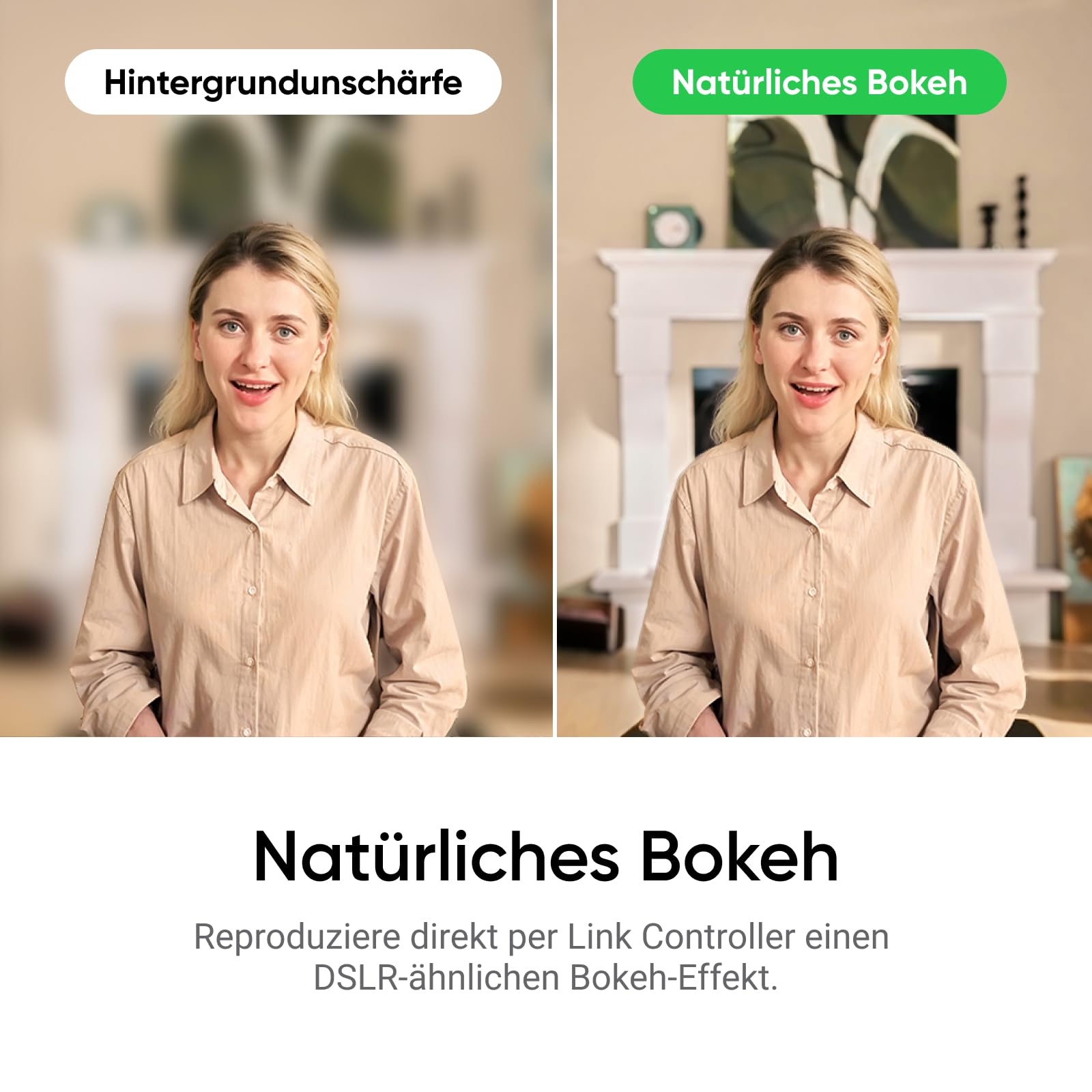 Insta360 Link 2 Standard Bundle 4K Webcam, 1/2" Sensor, KI-Tracking, HDR, Mikrofon mit KI-Geräuschunterdrückung, Gestenkontrolle
