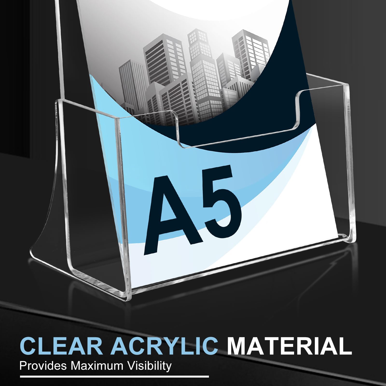 Porte-brochures A5 acrylique transparent lot de 2 support autoportant affichage
