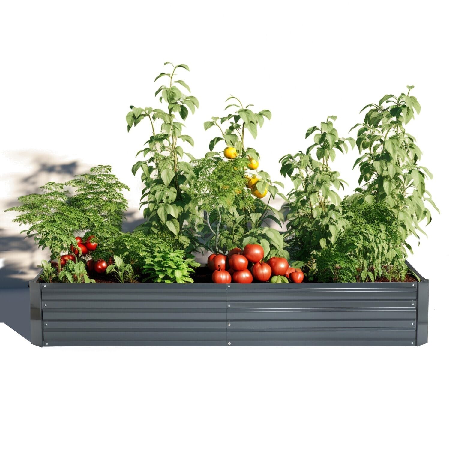 Maykoosh Rustic Revival Allure Gray Metal Rectangular 6ft X 3ft Garden Bed Planter - 11.81