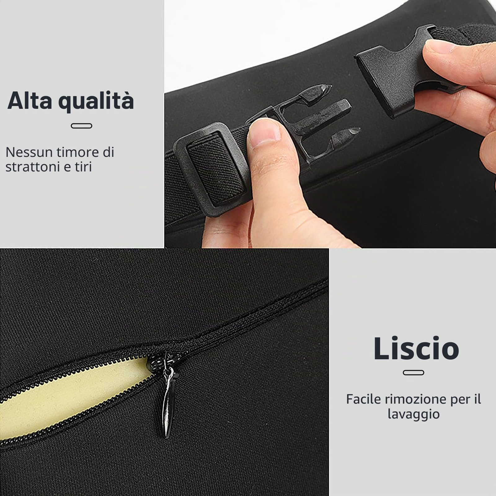 ZATOOTO Regolabile Cuscino Poggiatesta Auto, Cuscino Memory Foam Cervicale per Sedile Auto Guidatore, Confortevoli e Traspiranti (Nero)