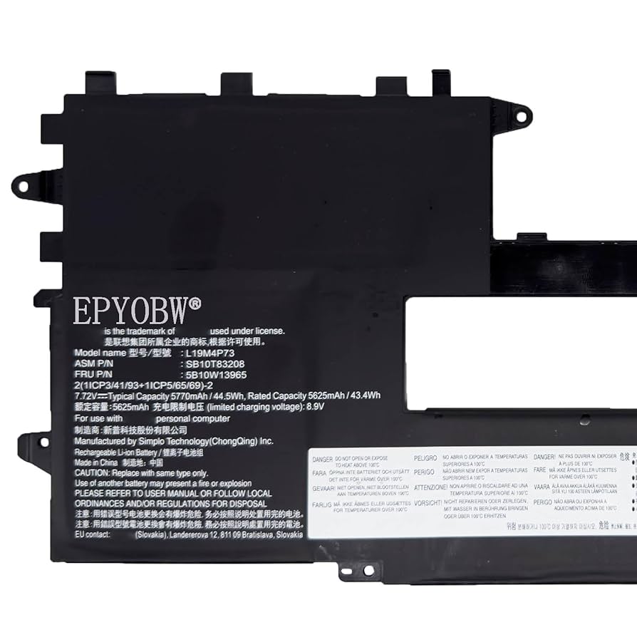 ThinkPad Battery　44+(6cell) Amazon.com: EPYOBW L19C4P73 Laptop Battery 44.5Wh 5820mAh 4