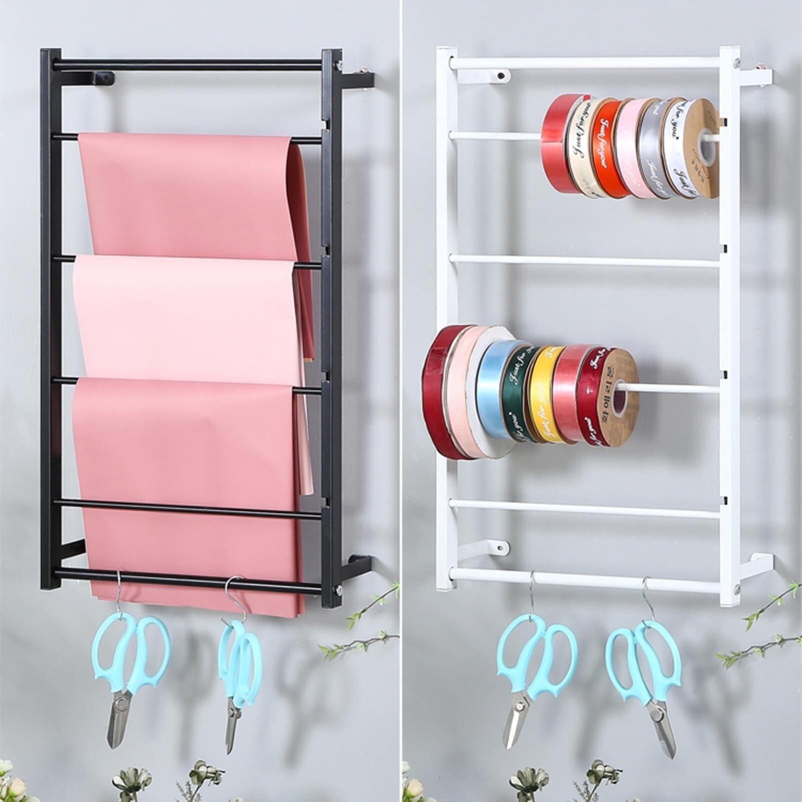 Genérico Organizador de Rollos de Cinta de Metal para Bufandas, Estante de Pared para exhibir Rollos de Cinta, Almacenamiento Multifuncional para Corbatas, Bufandas, Cinturones y Toallas (b