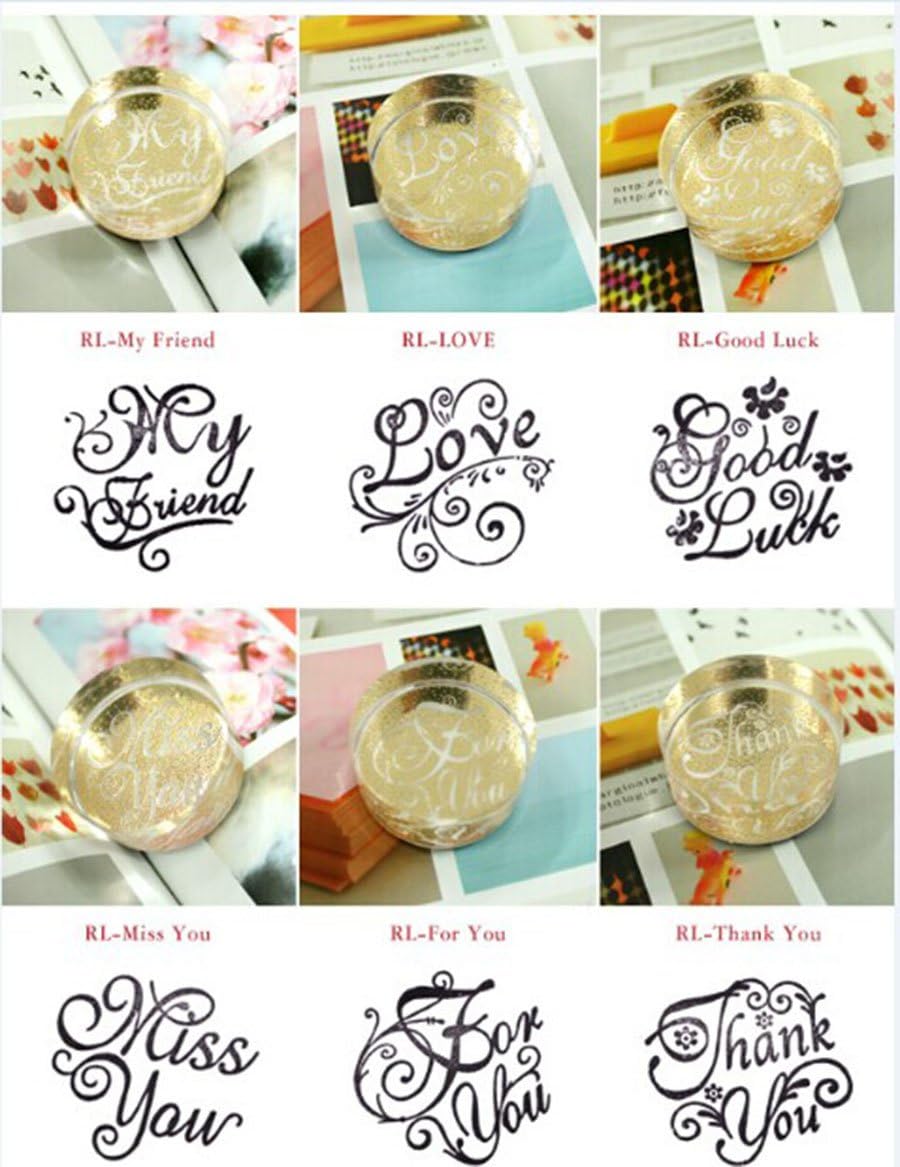 Crystal Decoden Stamp - 6 Pcs in 6 Different Flowers Pattern Rubber Stamp (B)