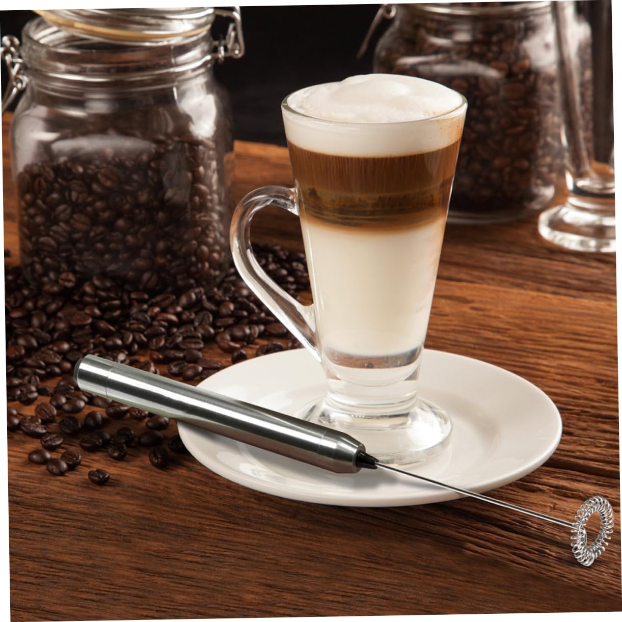 BESTonZON 2pezzi Montalatte Elettrico Acciaio Inossidabile Per Caffè e Latte Dispositivo Portatile Batteria Per Schiumare Latte e Preparare Cioccolata Calda Facile Da Pulire e Utilizzare