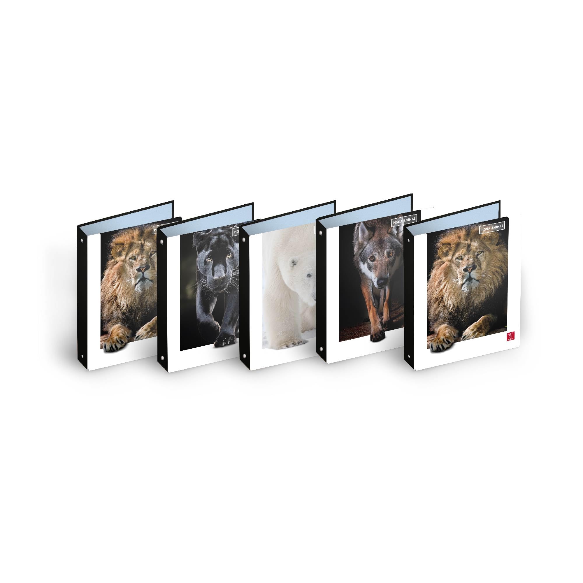 Pigna, A4 Animal Ring Notebook, Organization Document, Format 27 x 32 cm, Pack of 5