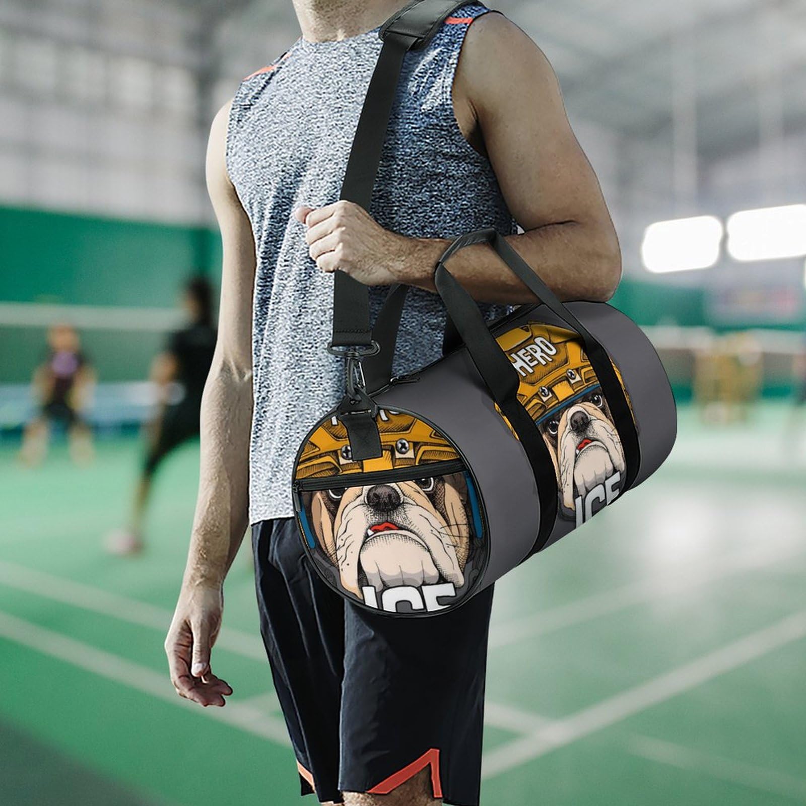 Hockey Bulldog Sac De Sport Gym Sac De Voyage Sac Week-End Duffel Bag pour Camping Randonnée Voyage 45x23x23cm