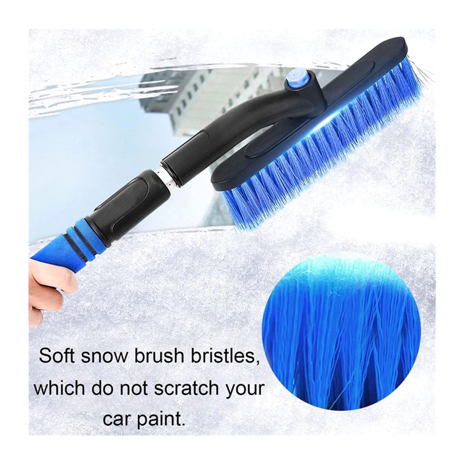 Brosse à Neige 3 en 1 pour Pare-Brise 3 en 1 Pelle à Neige grattoir à Glace Brosse à Neige avec poignée en Mousse épaisse Compatible avec Les Voitures, camions, fenêtres, Outils de Nettoyage de vitr