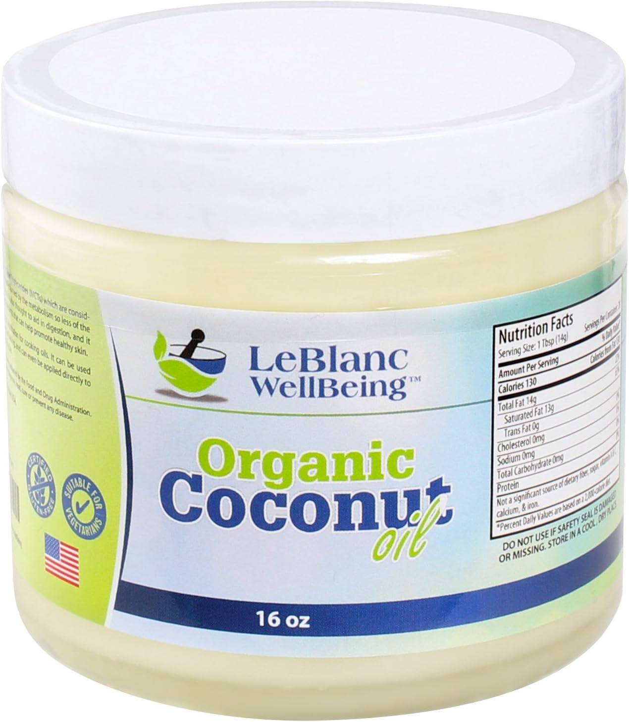 ORGANIC COCONUT OIL - the #1 Cooking and Baking Oil. Eat Healthier with our Odorless and Tasteless Coconut Oil, Loaded with Medium-Chain Triglycerides. MCT oil is Perfect for a more Nutritious way of Cooking and Frying. 16 Ounce Jar. No Risk 100% by LeBlanc WellBeing.